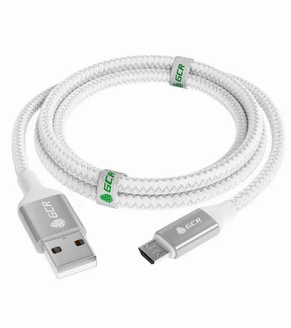 Кабель GreenConnect 1.0m MicroUSB, белый нейлон (GCR-52468)