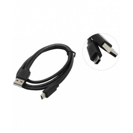 Кабель Greenconnect 1.0m USB 2.0, AM/mini 5P, черный (GCR-UM2M5P-BB2S-1.0m) - фото 1