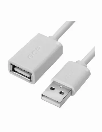 Кабель GreenConnect 1.8m USB AM/AF, белый (GCR-51093)
