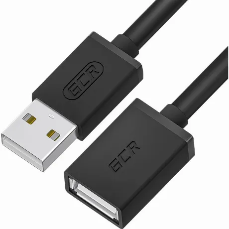 Кабель GreenConnect 0.75m USB 2.0 AM/AF, черный (GCR-55068)