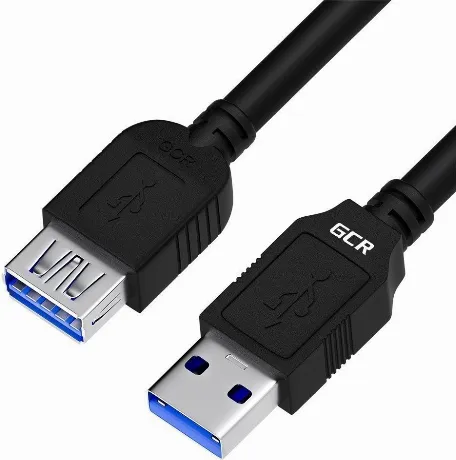 Кабель GreenConnect 0.3m USB 3.0, AM/AF, черный (GCR-51875)