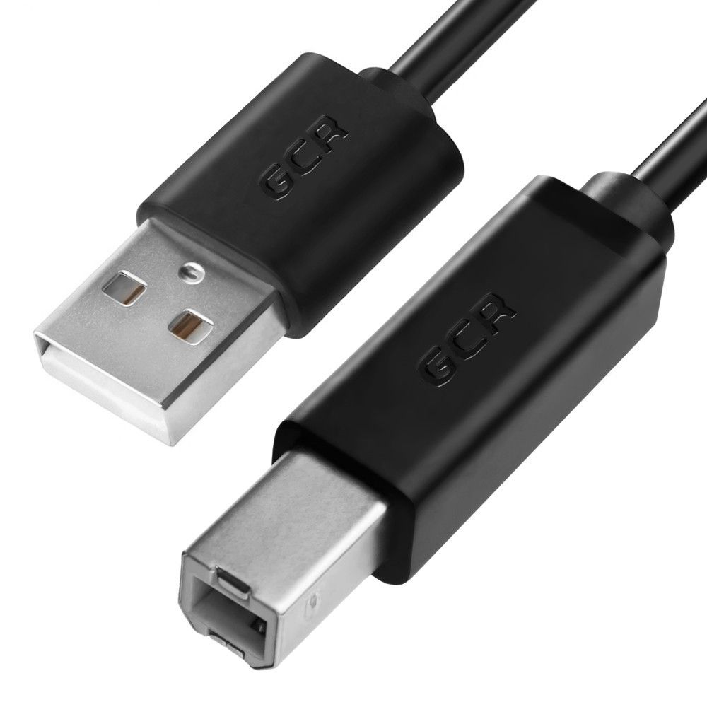 Кабель GreenConnect 0.5m USB 2.0, AM/BM, черный (GCR-51563)