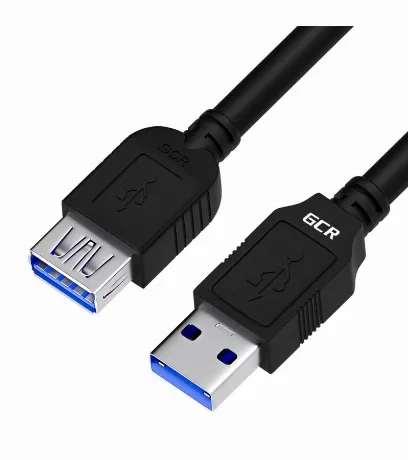 Кабель GreenConnect 1.0m USB 3.0, AM/AF, черный (GCR-51856)