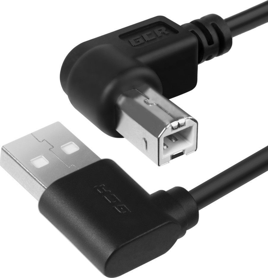 Кабель Greenconnect 0.5m USB 2.0, AM/BM, черный (GCR-AUPC5AM-BB2S-0.5m)