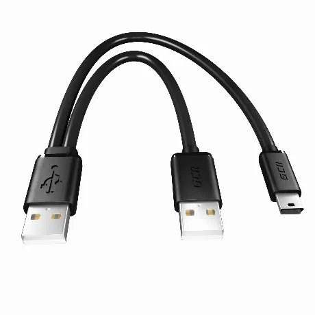 Кабель Greenconnect 0.5m USB 2.0,  AM + mini 5P/AM, черный (GCR-...