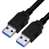 Кабель GreenConnect USB 3.0,  0.5m, AM/AM, черный (GCR-53053)