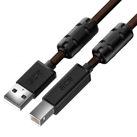 Кабель GreenConnect PROF 2.0m USB 2.0, AM/BM, черный (GCR-52423) - фото 1