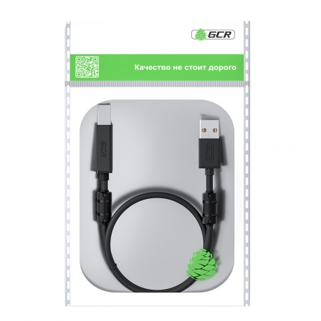 Кабель GreenConnect PROF 2.0m USB 2.0, AM/BM, черный (GCR-52423) - фото 5