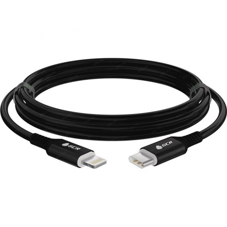 

Кабель GreenConnect PREMIUM 1.5m TypeC/Lightning MFI POWER DELIVERY 18 W, черный силикон (GCR-53532)