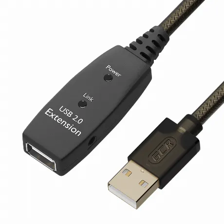 Кабель GreenConnect 10.0m USB 2.0, AM/AF, черно-прозрачный (GCR-...