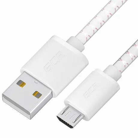 Кабель GreenConnect 1.0m MicroUSB, бело-розовый (GCR-54450)