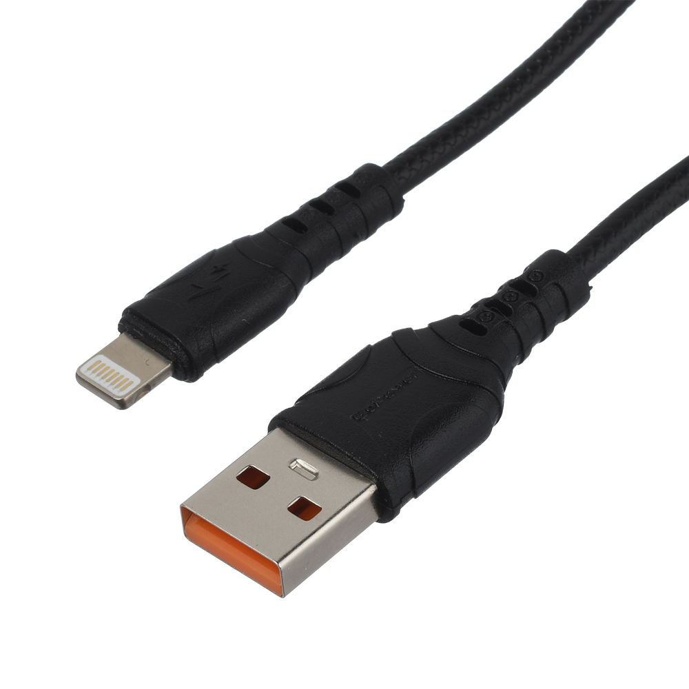 цена Кабель GoPower GP06L USB (m)-Lightning (m) 1.0м 2.4A черный (00-00022784)