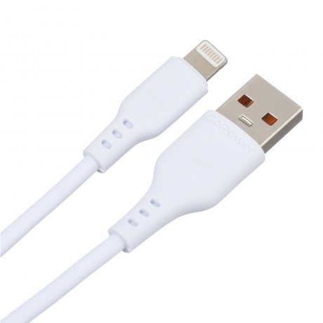 Кабель GoPower GP01L USB (m)-Lightning (m) 1.0м 2.4A белый (00-00018567) - фото 3