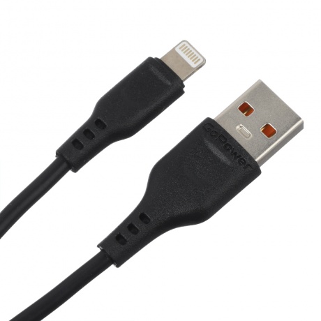 Кабель GoPower GP01L USB (m)-Lightning (m) 1.0м 2.4A черный (00-00018568) - фото 3