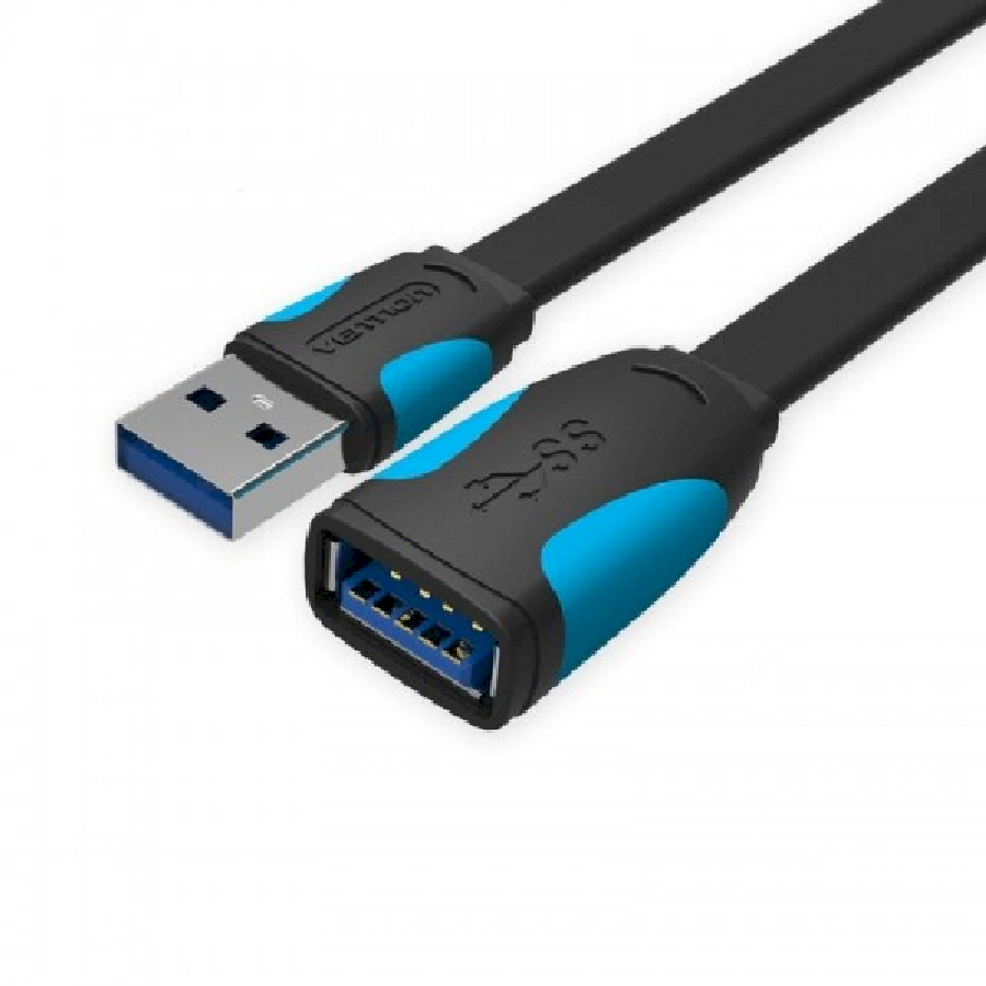кабель удлинитель filum usb 2 0 usb a m usb a f черный 10 м Кабель Vention USB 3.0 AM/AF - 2 м плоский (VAS-A13-B200)
