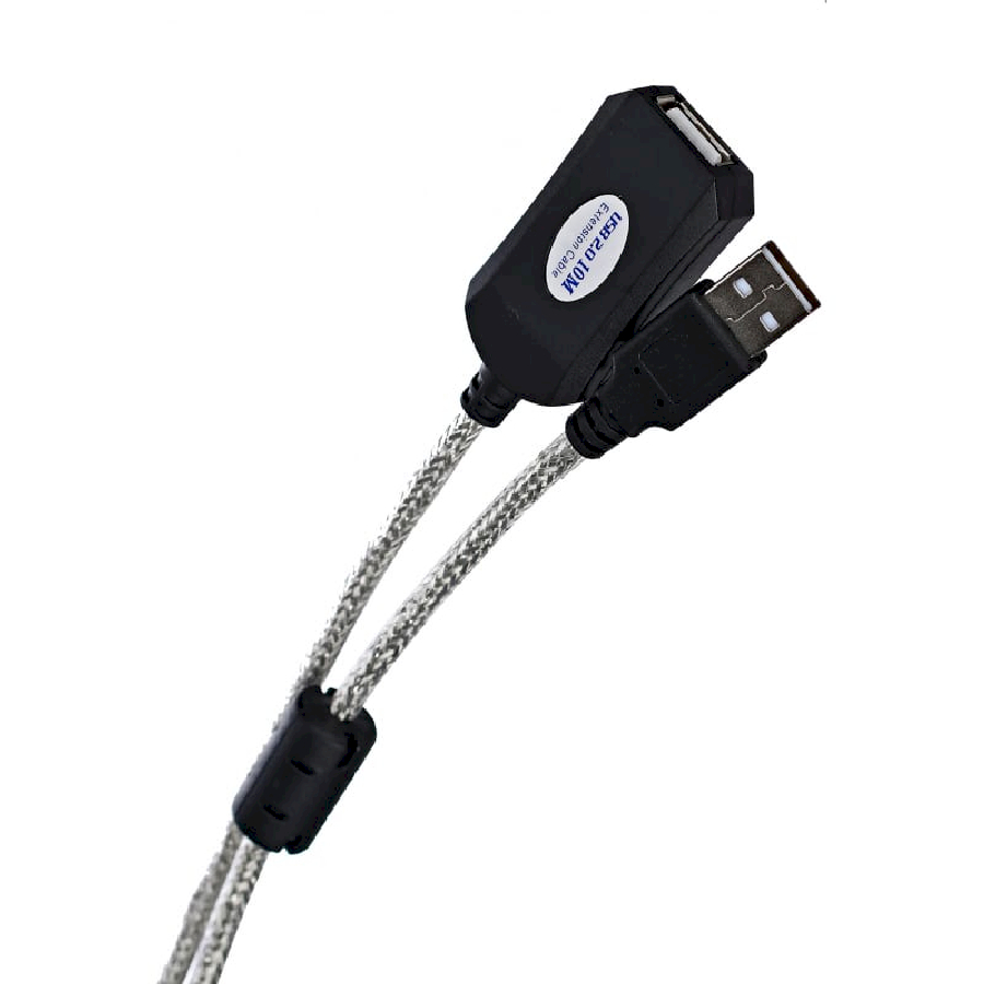 кабель удлинительный usb2 0 am af 10м aopen acu823 10m активный черный Кабель Aopen USB2.0-repeater, Am-Af 10м (ACU823-10M)