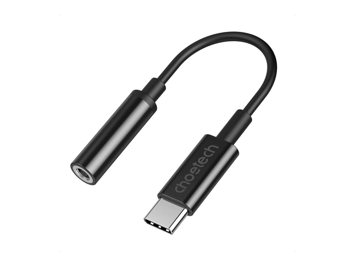 Аудио адаптер Choetech USB-C - AUX Jack 3.5 мм (f), цвет черный (AUX003)