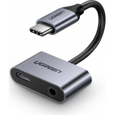 Адаптер UGREEN USB-C в USB-C, 3.5мм аудио, цвет черно-серый, длина 0,1м, (50596) - фото 2
