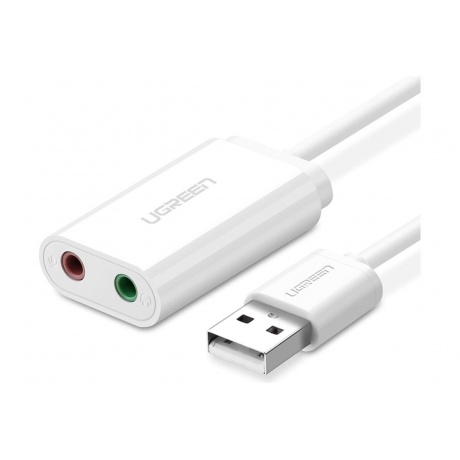 Адаптер UGREEN USB C - AUX Jack 3.5 мм (f), цвет белый (30143) - фото 2