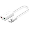 Адаптер UGREEN USB C - AUX Jack 3.5 мм (f), цвет белый (30143)