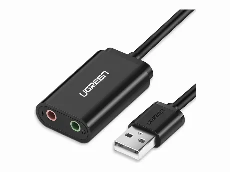 Адаптер UGREEN USB C - AUX Jack 3.5 мм (f), цвет черный (30724)