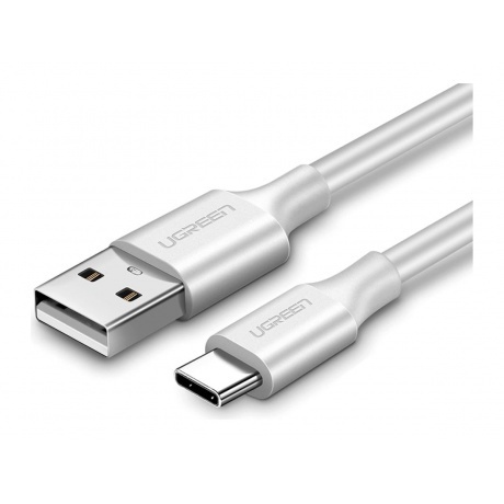 

Кабель UGREEN USB A 2.0 - USB C, никелированное покрытие, цвет белый, 1 м (60121)