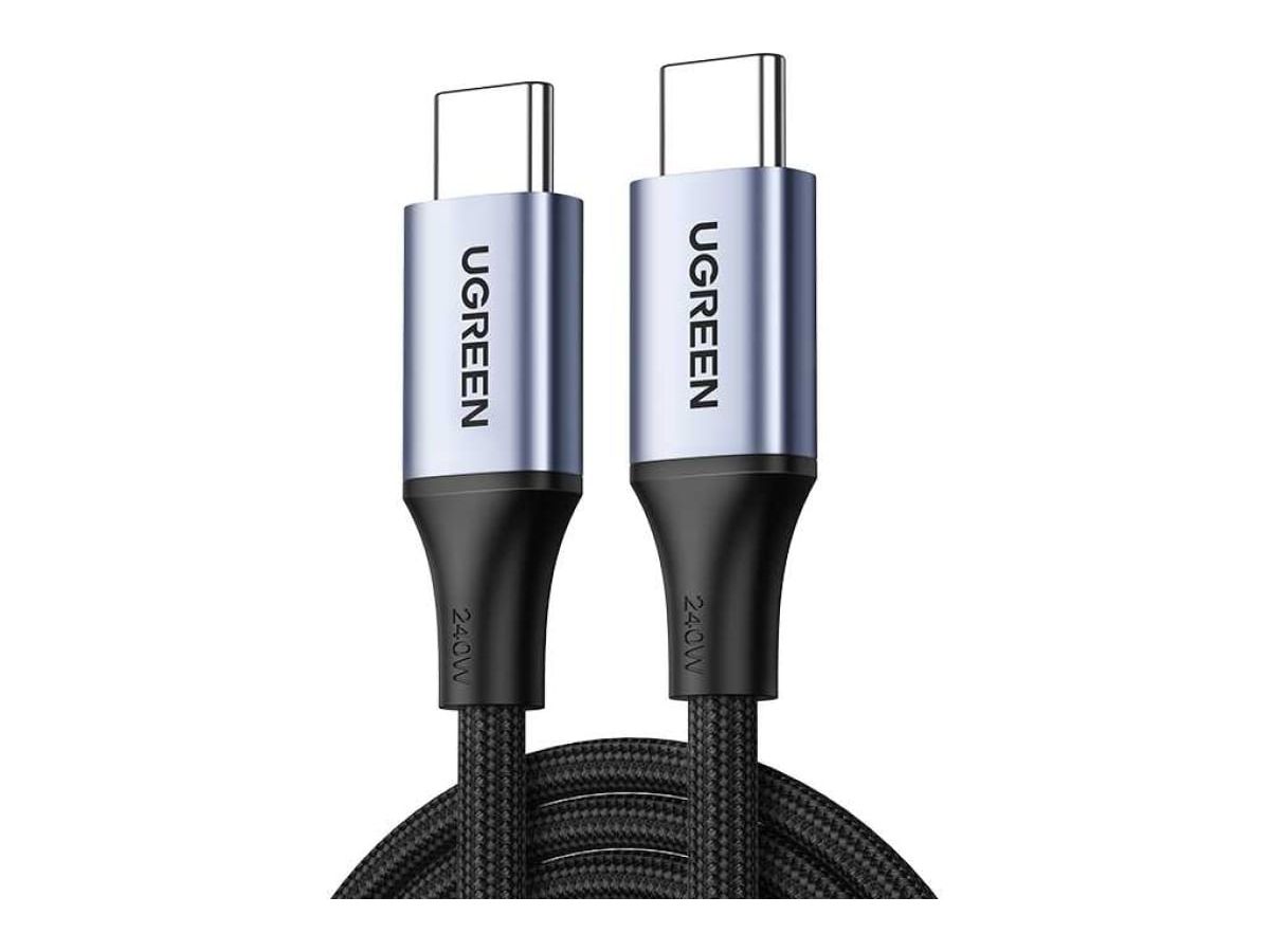Кабель UGREEN USB-C to USB-C 240W PD Fast Charging Cable, длина 1м, цвет серый (15311) кабель ugreen usb c 3 а для быстрой зарядки и передачи данных для samsung s20 huawei xiaomi мобильный телефон