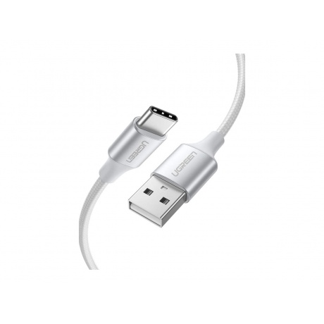 Кабель UGREEN USB A Male - USB C Male, 3A, 0.5м, в оплетке, белый (60130) - фото 1