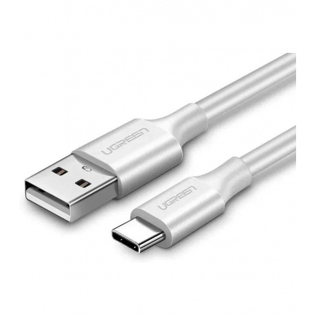 Кабель UGREEN USB A Male - USB C Male, 3A, 0.5м, в оплетке, белый (60130) - фото 6