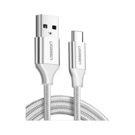Кабель UGREEN USB A Male - USB C Male, 3A, 0.5м, в оплетке, белый (60130) - фото 7
