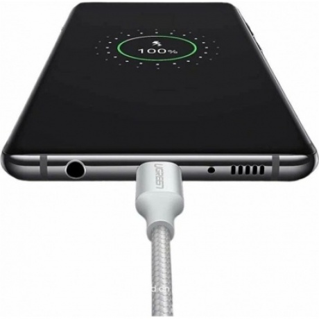 Кабель UGREEN USB A Male - USB C Male, 3A, 0.5м, в оплетке, белый (60130) - фото 3