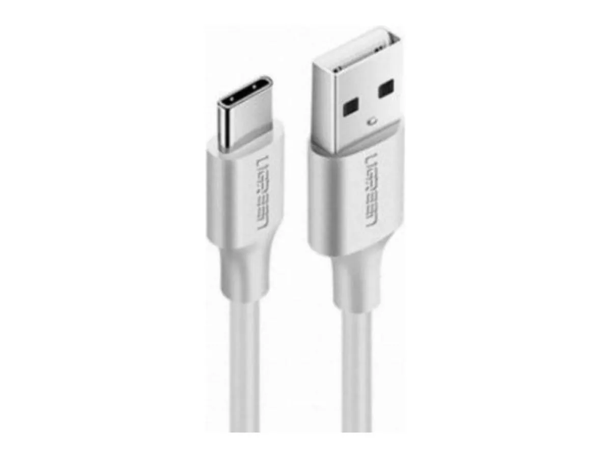 Кабель UGREEN USB A Male - USB C Male, 3A, 0.5м, резиновое покрытие, белый (60120) - фото 2