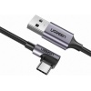 Кабель UGREEN USBC Male (90L) - USB A 2.0 Male, 3A, 0.5м, в опле...