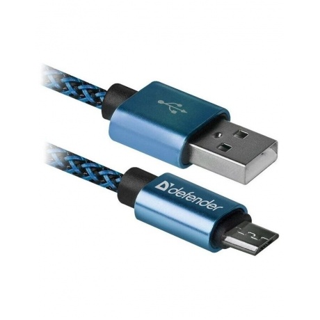 Кабель Defender USB2.0/MICRO-USB 1M BLUE (87805) - фото 1