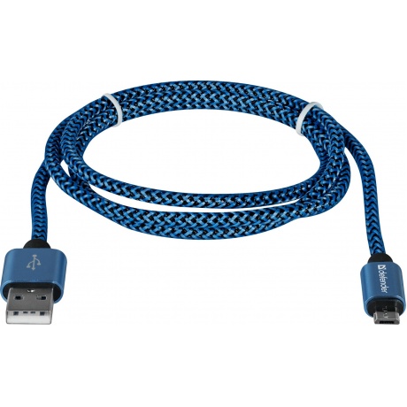 Кабель Defender USB2.0/MICRO-USB 1M BLUE (87805) - фото 2