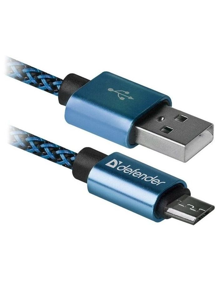 цена Кабель Defender USB2.0/MICRO-USB 1M BLUE (87805)