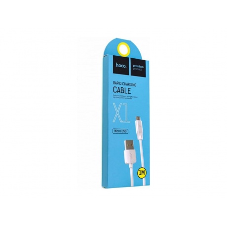 Кабель Hoco X1 Rapid USB - MicroUSB 1m White 6957531032038 - фото 2