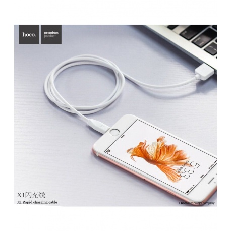 Кабель Hoco X1 Rapid USB - MicroUSB 1m White 6957531032038 - фото 4