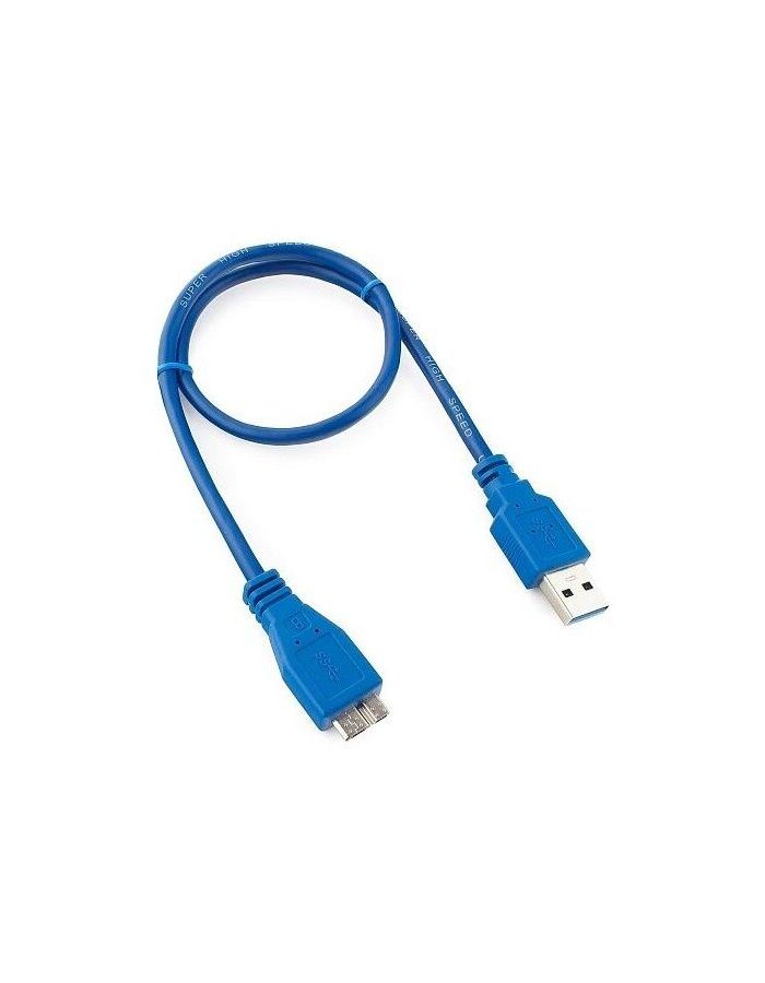 цена Кабель Gembird Cablexpert Pro USB 3.0 AM/microBM 9P 50cm Blue CCP-mUSB3-AMBM-0.5M