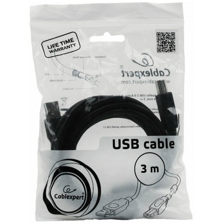 Кабель Gembird Cablexpert Pro USB 2.0 AM/BM 3m Black CCF2-USB2-AMBM-10 - фото 6