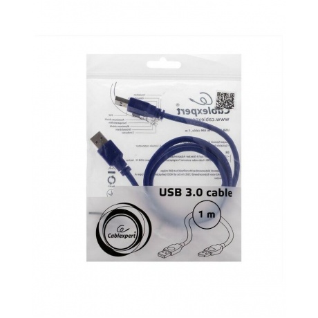 Кабель Gembird Cablexpert Pro USB3.0 AM/AM 1.0m Blue CCP-USB3-AMAM-1M - фото 6