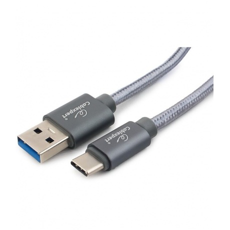 Кабель Gembird Cablexpert Platinum USB 3.0 AM/Type-C 1.8m Titan CC-P-USBC03Gy-1.8M - фото 1