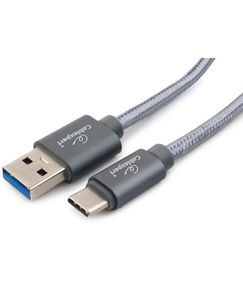 цена Кабель Gembird Cablexpert Platinum USB 3.0 AM/Type-C 1.8m Titan CC-P-USBC03Gy-1.8M