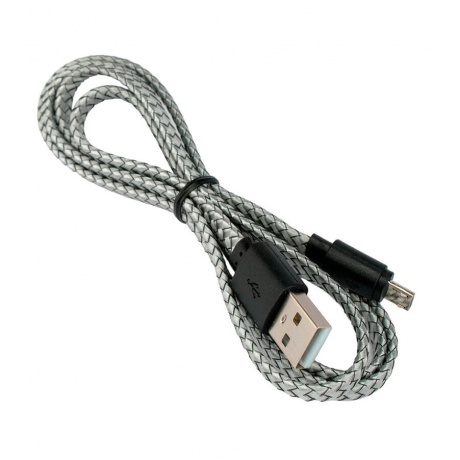 Кабель Gembird Cablexpert USB 2.0 AM - MicroUSB 1m Grey CC-mUSB2-AMBM-FL-1M - фото 1
