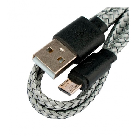 Кабель Gembird Cablexpert USB 2.0 AM - MicroUSB 1m Grey CC-mUSB2-AMBM-FL-1M - фото 2