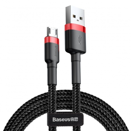 Кабель Baseus Cafule Cable USB - MicroUSB 1.5A 2m Red-Black CAMKLF-C91 - фото 1