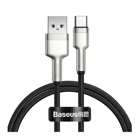 Кабель Baseus Cafule Series Metal USB - Type-C 66W 1m Black CAKF000101 - фото 1