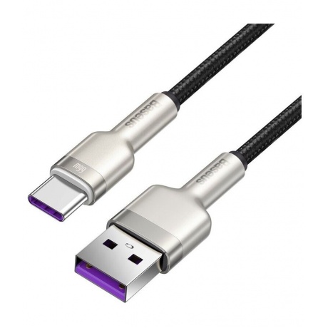 Кабель Baseus Cafule Series Metal USB - Type-C 66W 1m Black CAKF000101 - фото 2