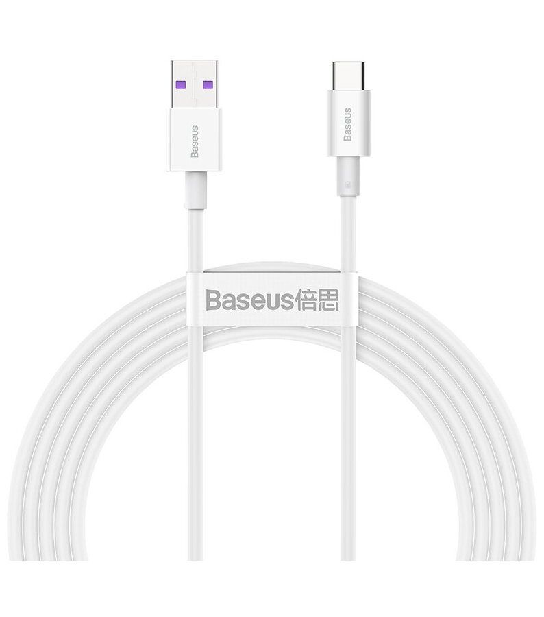 цена Кабель Baseus Superior Series USB - Type-C 66W 2m White CATYS-A02