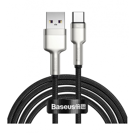 Кабель Baseus Cafule Series Metal USB - Type-C 66W 2m Black CAKF000201 - фото 1